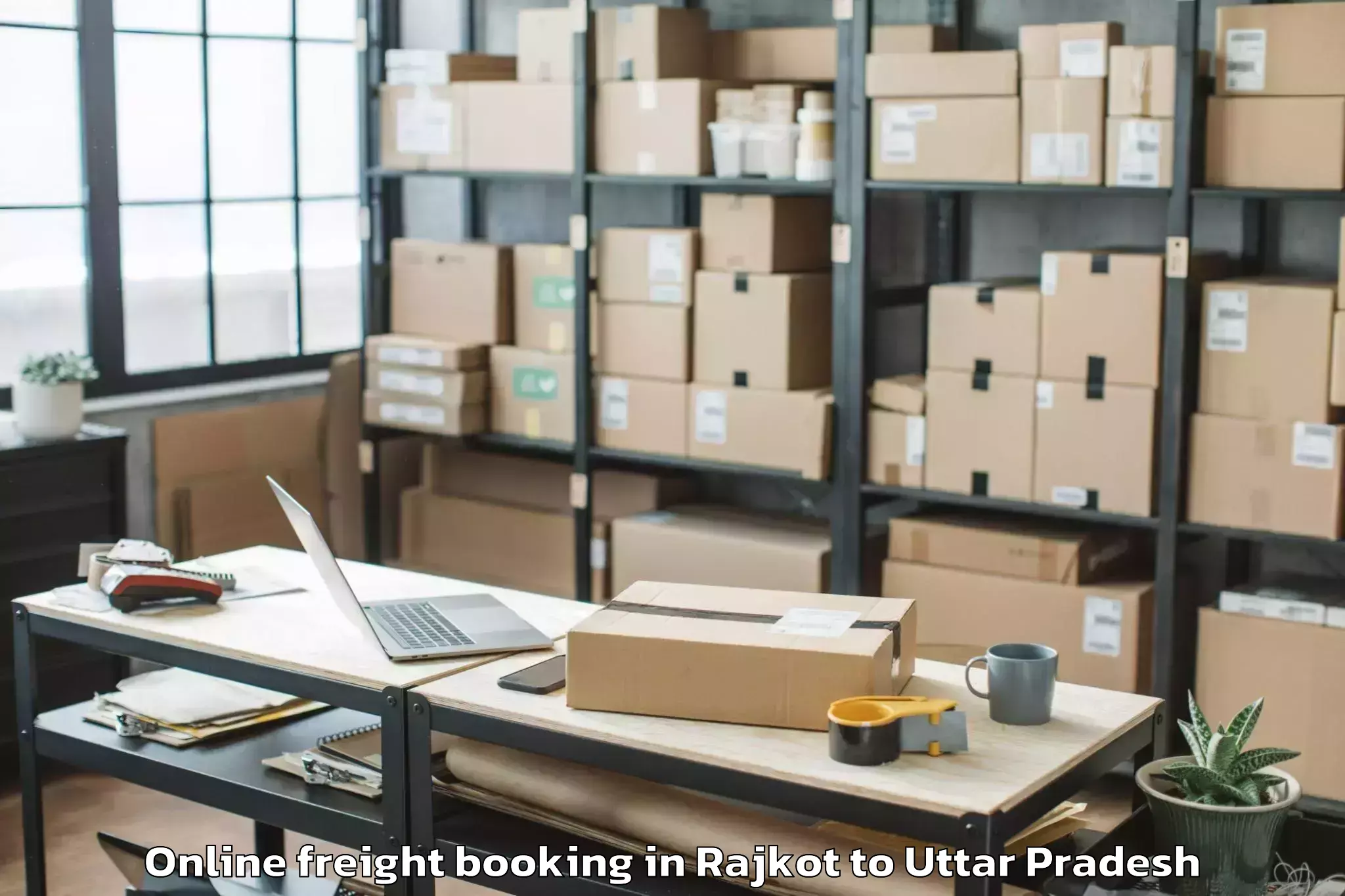 Reliable Rajkot to Madhoganj Online Freight Booking